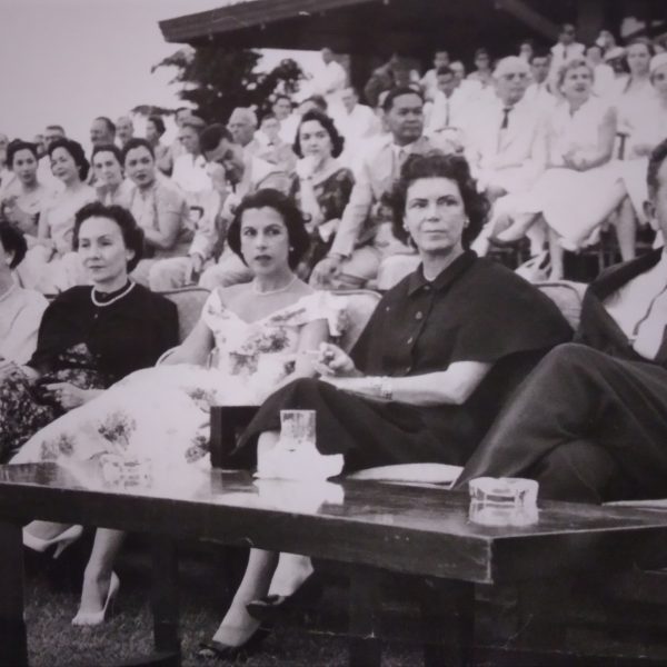 For the opening of the polo season on January 20, 1958, many of the ladies came in full-skirted dresses and pearls.