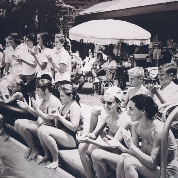 Young Americans marked the Fourth of July in 1958 at the pool.
