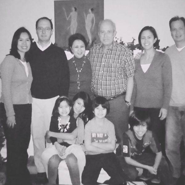 Dr. Jacinto's daughter Mert (standing, third from left) with her husband Xavier Loinaz, children and their spouses, and grandchildren