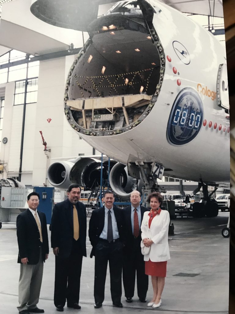 Frankfurt Airport visit pictured here with consultants for Terminal 3, 1999