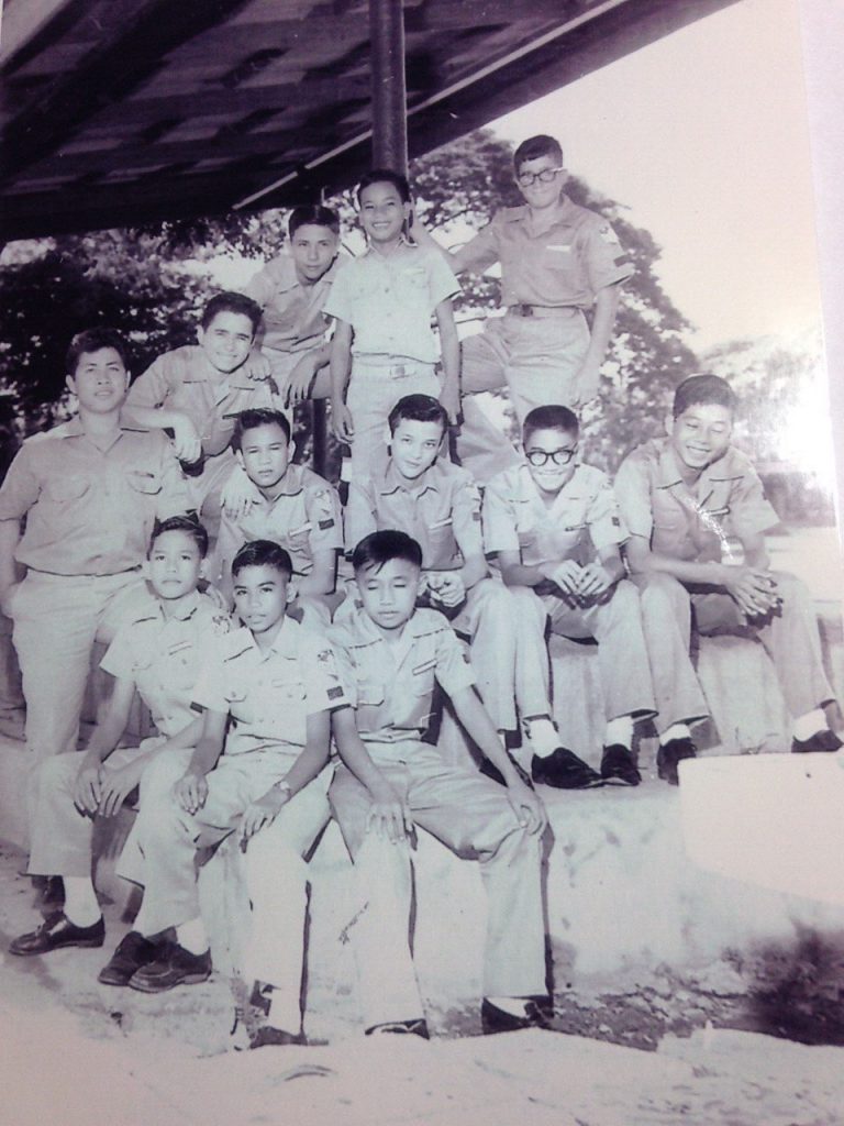 Louie (top L) as a young La Sallian