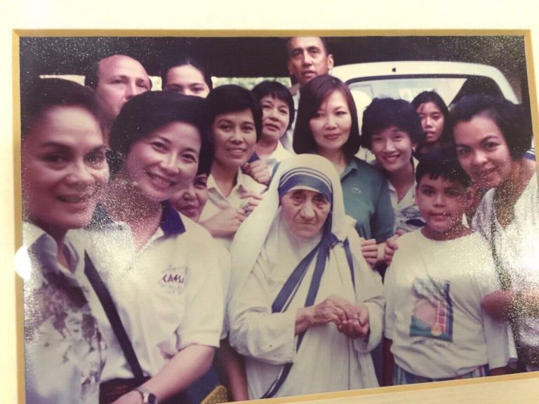 Our Tennis group from the Club with Mother Teresa at the home for abandoned children, which we have been supporting for about 30 years now